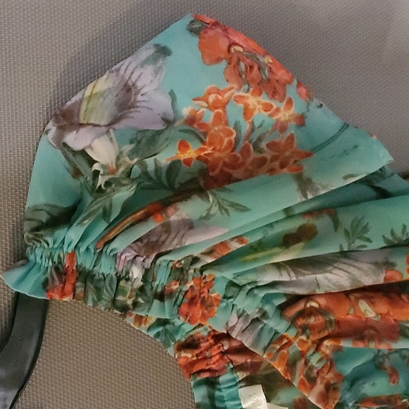 Womens Decree Peasant Style Sleeveless Top. Teal/Multi. Sz M. New W/O Tag. - Picture 4 of 8